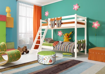 Детская 2-этажная кровать Мебельград Соня, Вариант 10 Белый в Комсомольске-на-Амуре