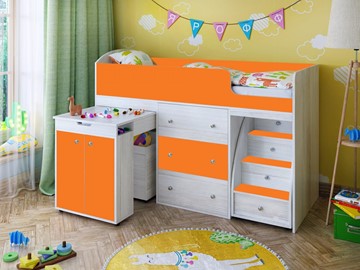 Детская кровать-шкаф Малыш 1600, корпус Винтерберг, фасад Оранжевый в Комсомольске-на-Амуре