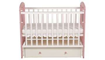 Кровать детская Polini kids Simple 328, белый-розовый в Хабаровске