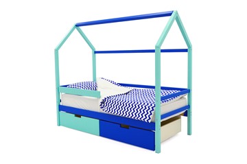 Кровать-домик детская Svogen синий-мятный в Хабаровске