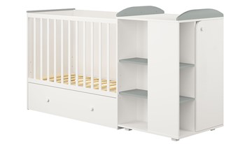 Детская кровать-шкаф с комодом POLINI Kids Ameli 800 Белый / Серый, серия AMELI в Хабаровске