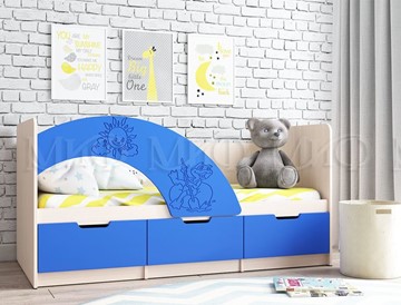 Детская кровать с бортиками Юниор-3, синий матовый в Хабаровске