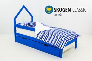Кровать-домик мини Skogen синия в Хабаровске