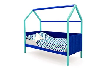 Кровать-домик детская Svogen, мятный-синий мягкая в Хабаровске