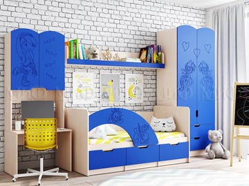 Детская спальня Миф Юниор-3, Синий матовый в Комсомольске-на-Амуре