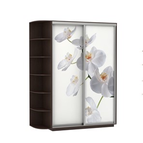 Шкаф Экспресс 1900x600x2200, со стеллажом, Орхидея белая/венге в Хабаровске