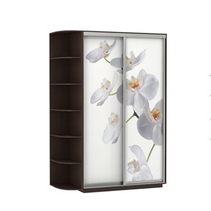 Шкаф 2-створчатый Экспресс 1700x600x2200, со стеллажом, Орхидея белая/венге в Хабаровске