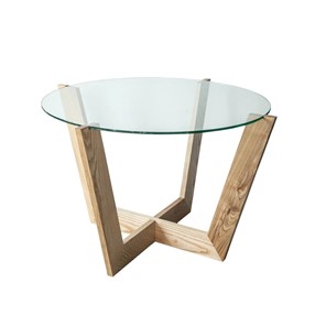 Стеклянный столик в зал Оникс-10, Натуральный массив/Прозрачное стекло в Хабаровске