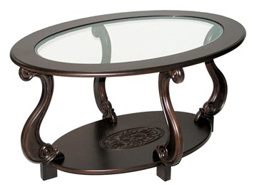 Стеклянный столик Овация-С, темно-коричневый в Хабаровске