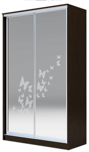 Шкаф 2400х1362х620 два зеркала, "Бабочки" ХИТ 24-14-66-05 Венге Аруба в Хабаровске