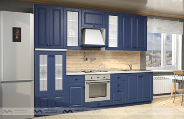Прямой кухонный гарнитур Вена 2800, цвет Синий в Хабаровске