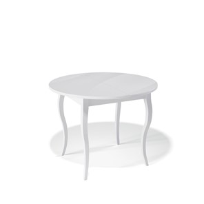 Кухонный раздвижной стол Kenner 1000С (Белый/Стекло белое глянец) в Хабаровске
