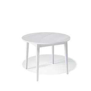Обеденный круглый стол Kenner 1000M (Белый/Стекло белое сатин) в Хабаровске