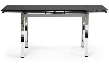 Стеклянный стол CAMPANA ( mod. 346 ) металл/стекло 70x110/170x76, хром/черный арт.11413 в Комсомольске-на-Амуре