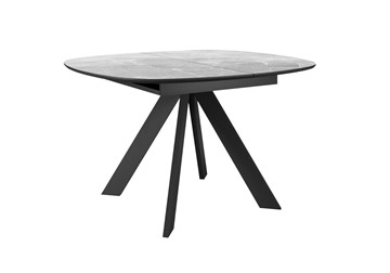 Керамический обеденный стол DikLine BK100 Керамика Серый мрамор/подстолье черное/опоры черные в Хабаровске