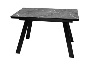 Керамический кухонный стол DikLine DKL140 Керамика Черный мрамор/опоры черные (2 уп.) в Хабаровске