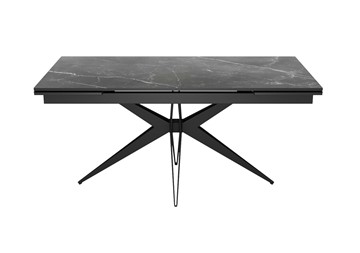 Керамический стол DikLine KW160 мрамор С45 (керамика черная)/опоры черные в Хабаровске