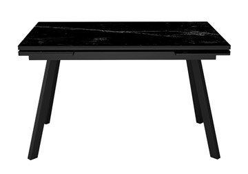 Стол обеденный раздвижной DikLine SKA125 Керамика Черный мрамор/подстолье черное/опоры черные (2 уп.) в Хабаровске