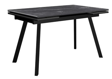 Керамический обеденный стол DikLine SKA125 Керамика Серый мрамор/подстолье черное/опоры черные (2 уп.) в Комсомольске-на-Амуре