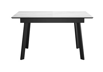 Керамический стол DikLine SKH125 Керамика Белый мрамор/подстолье черное/опоры черные (2 уп.) в Комсомольске-на-Амуре