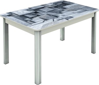 Кухонный стол раскладной Гамбург исп.1 ноги метал. крашеные №23, Фотопечать (Текстура №74) в Комсомольске-на-Амуре