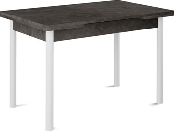 Кухонный стол раздвижной Кубика Милан-2 EVO, ноги белые, серый камень в Хабаровске