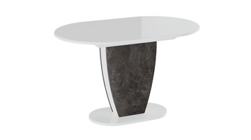 Овальный стол на кухню Монреаль тип 1 (Белый глянец/Моод темный) в Хабаровске