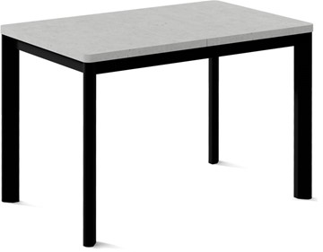 Кухонный раздвижной стол Кубика Токио-2L (ноги металлические черные, светлый цемент) в Комсомольске-на-Амуре