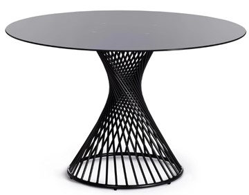 Стеклянный обеденный стол BERTOIA (mod. GT21) металл/стекло, Black (черный) арт.20595 в Комсомольске-на-Амуре