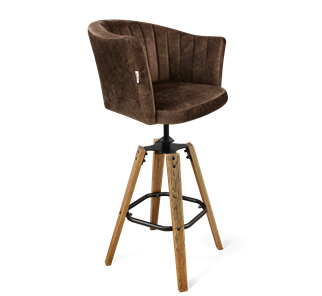 Барный стул SHT-ST42-1 / SHT-S93 (кофейный трюфель/браш.коричневый/черный муар) в Комсомольске-на-Амуре