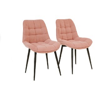 Комплект из 2-х  мягких стульев для кухни Brendoss Комфорт розовый черные ножки в Хабаровске