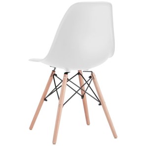 Комплект обеденных стульев 4 шт. BRABIX "Eames CF-010", пластик белый, опоры дерево/металл, 532630, 2033A в Хабаровске