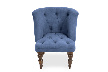 Кресло Бриджит синий ножки коричневые в Комсомольске-на-Амуре