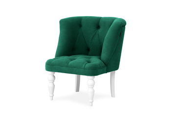 Мягкое кресло Бриджит зеленый ножки белые в Хабаровске