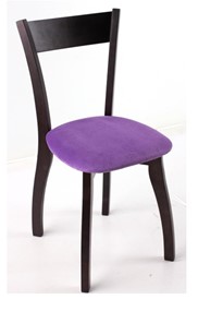 Обеденный стул Лугано каркас массив венге, велюр -  инфинити фиолетовый в Комсомольске-на-Амуре