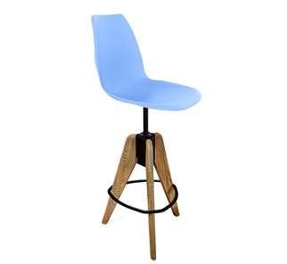 Барный стул SHT-ST29/S92 (голубой pan 278/брашированный коричневый/черный муар) в Хабаровске