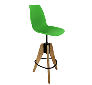 Барный стул SHT-ST29/S92 (зеленый ral 6018/брашированный коричневый/черный муар) в Комсомольске-на-Амуре
