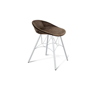 Обеденный стул SHT-ST19-SF1 / SHT-S100 (кофейный трюфель/хром лак) в Хабаровске