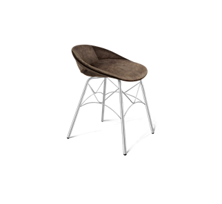 Обеденный стул SHT-ST19-SF1 / SHT-S107 (кофейный трюфель/хром лак) в Комсомольске-на-Амуре