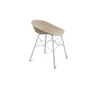 Обеденный стул SHT-ST19-SF1 / SHT-S107 (ванильный крем/хром лак) в Комсомольске-на-Амуре