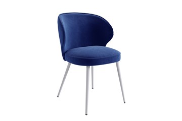 Обеденный стул Гудвин, синий (велюр)/белый в Комсомольске-на-Амуре