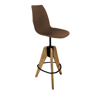 Барный стул SHT-ST29/S92 (коричневый ral 8014/брашированный коричневый/черный муар) в Хабаровске