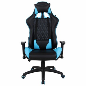 Офисное кресло Brabix GT Master GM-110 (две подушки, экокожа, черное/голубое) 531928 в Комсомольске-на-Амуре