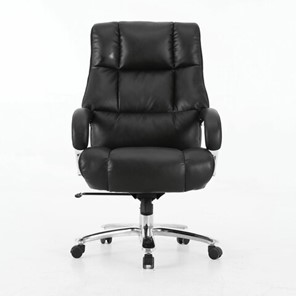 Кресло компьютерное Brabix Premium Bomer HD-007 (рециклированная кожа, хром, черное) 531939 в Комсомольске-на-Амуре