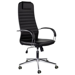 Компьютерное кресло Brabix Premium Pilot EX-610 CH (хром, кожзам, черное) 532418 в Хабаровске