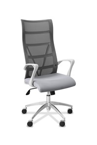Офисное кресло Топ X белый каркас, сетка/ткань TW / серая/ серая в Хабаровске