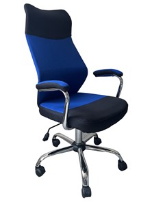 Кресло офисное C168 черный/синий в Комсомольске-на-Амуре