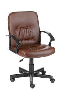 Кресло офисное Чат кожзам коричневый в Хабаровске