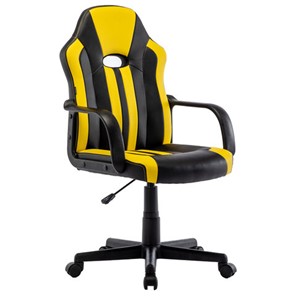 Кресло компьютерное RABIX "Stripe GM-202", экокожа, черное/желтое, 532510 в Хабаровске