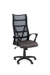 Кресло офисное Топ, сетка/ткань Bahama / черная/серая в Комсомольске-на-Амуре